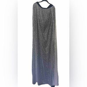 Halloween Witch Wizard Mesh Stars Cape Costume